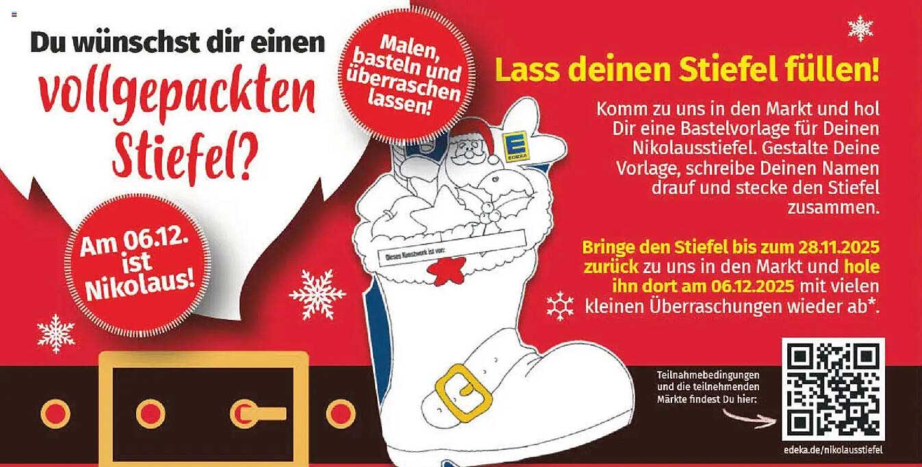 Deine Bastelvorlage für den Nikolausstiefel
