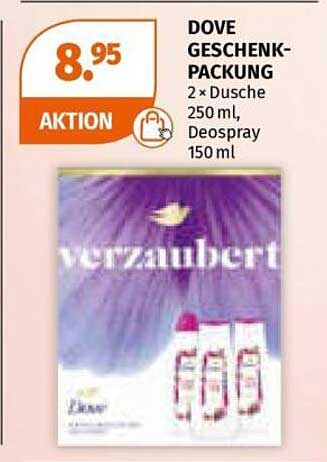 DOVE GESCHENK-PAKUNG 2 × Dusche 250 ml, Deospray 150 ml