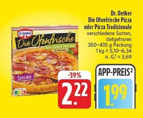 Dr. Oetker Die Ofenfrische Pizza oder Pizza Tradizionale verschiedene Sorten