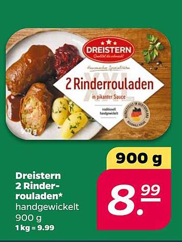 DREISTERN 2 Rinderrouladen in pikante Sauce, 900 g