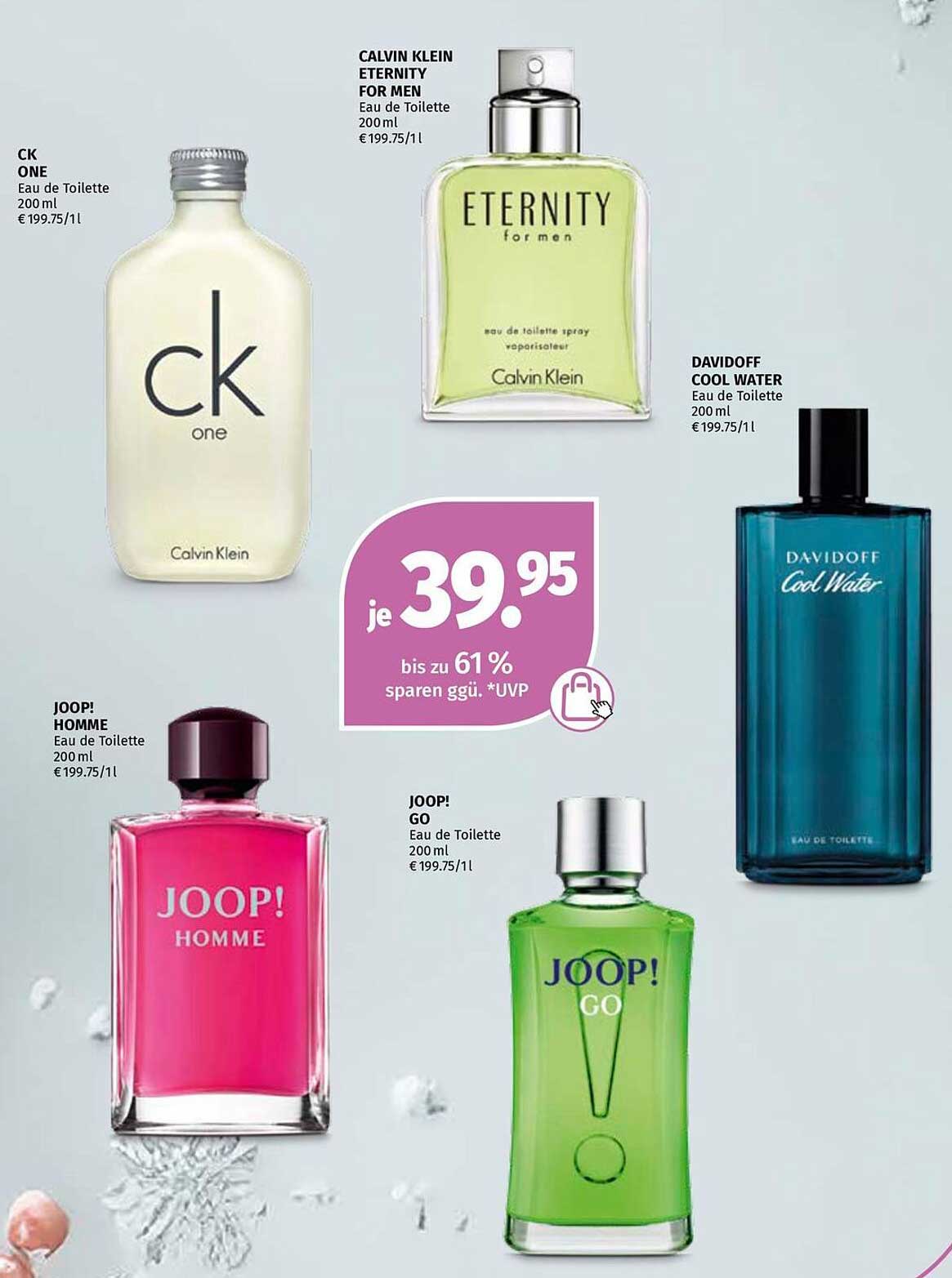 Eau de Toilette von Calvin Klein und Joop! – bis zu 61% Ersparnis