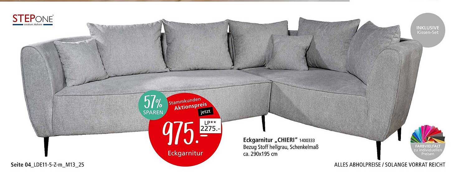 Eckgarnitur „CHIERI“ mit Kissen-Set – Stylisch und Komfortabel