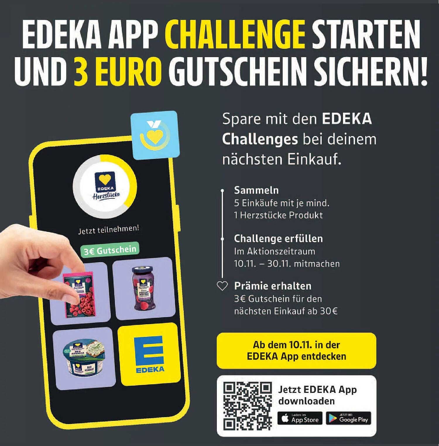 EDEKA APP CHALLENGE - 3 Euro Gutschein Sichern!