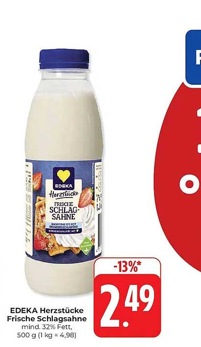 EDEKA Herzstücke Frische Schlagsahne 500 g