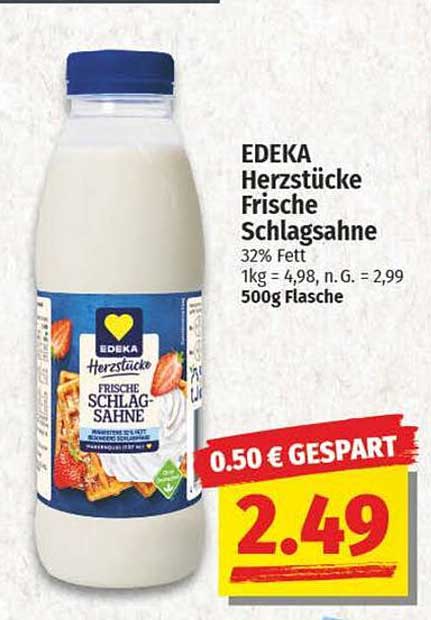 EDEKA Herzstücke Frische Schlagsahne 500g
