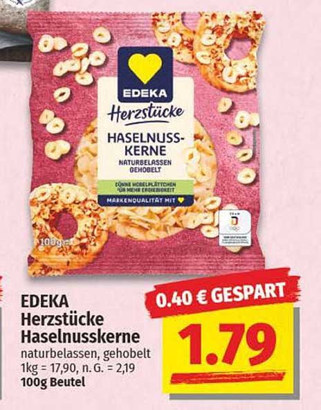 EDEKA Herzstücke Haselnüsse naturbelassen, gehobelt