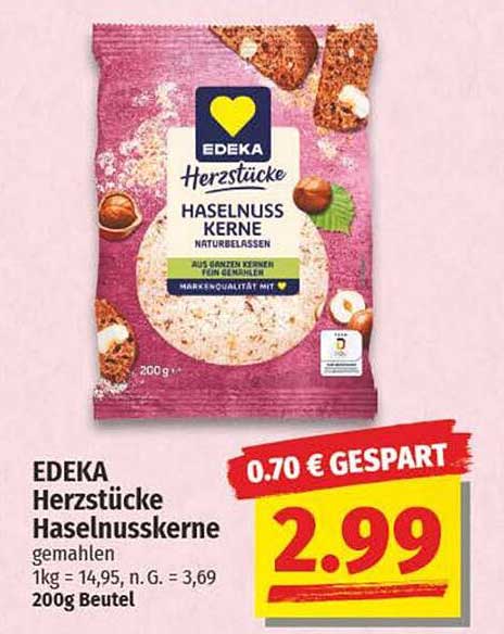 EDEKA Herzstücke Haselnusskerne gemahlen 200g