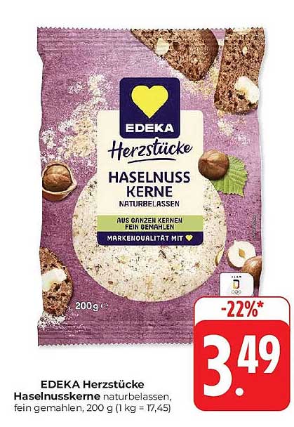 EDEKA Herzstücke Haselnusskerne naturbelassen, 200 g