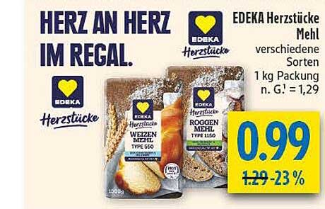 EDEKA Herzstücke Mehl verschiedene Sorten 1 kg