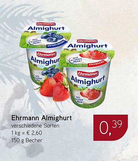 Ehrmann Almighurt verschiedene Sorten