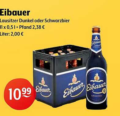 Eibauer Lausitzer Dunkel oder Schwarzbier 11 x 0,5 l
