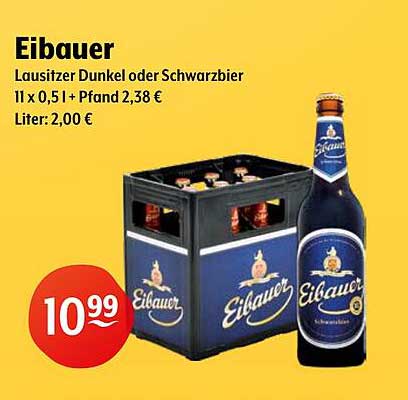 Eibauer Lausitzer Dunkel oder Schwarzbier 11 x 0,5 l + Pfand