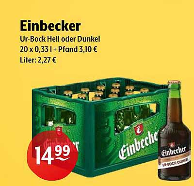 Einbecker Ur-Bock Hell oder Dunkel 20 x 0,33 l + Pfand 3,10 €