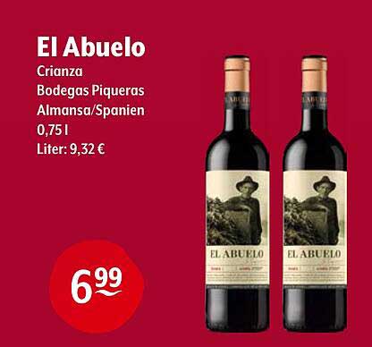 El Abuelo Crianza Bodegas Piqueras Almansa/Spanien 0,75l