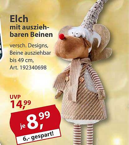 Elch mit ausziehbaren Beinen