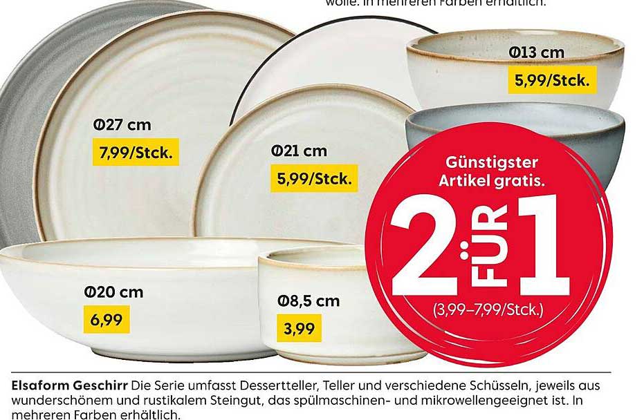 Elsaform Geschirrset - 2 für 1 Angebot