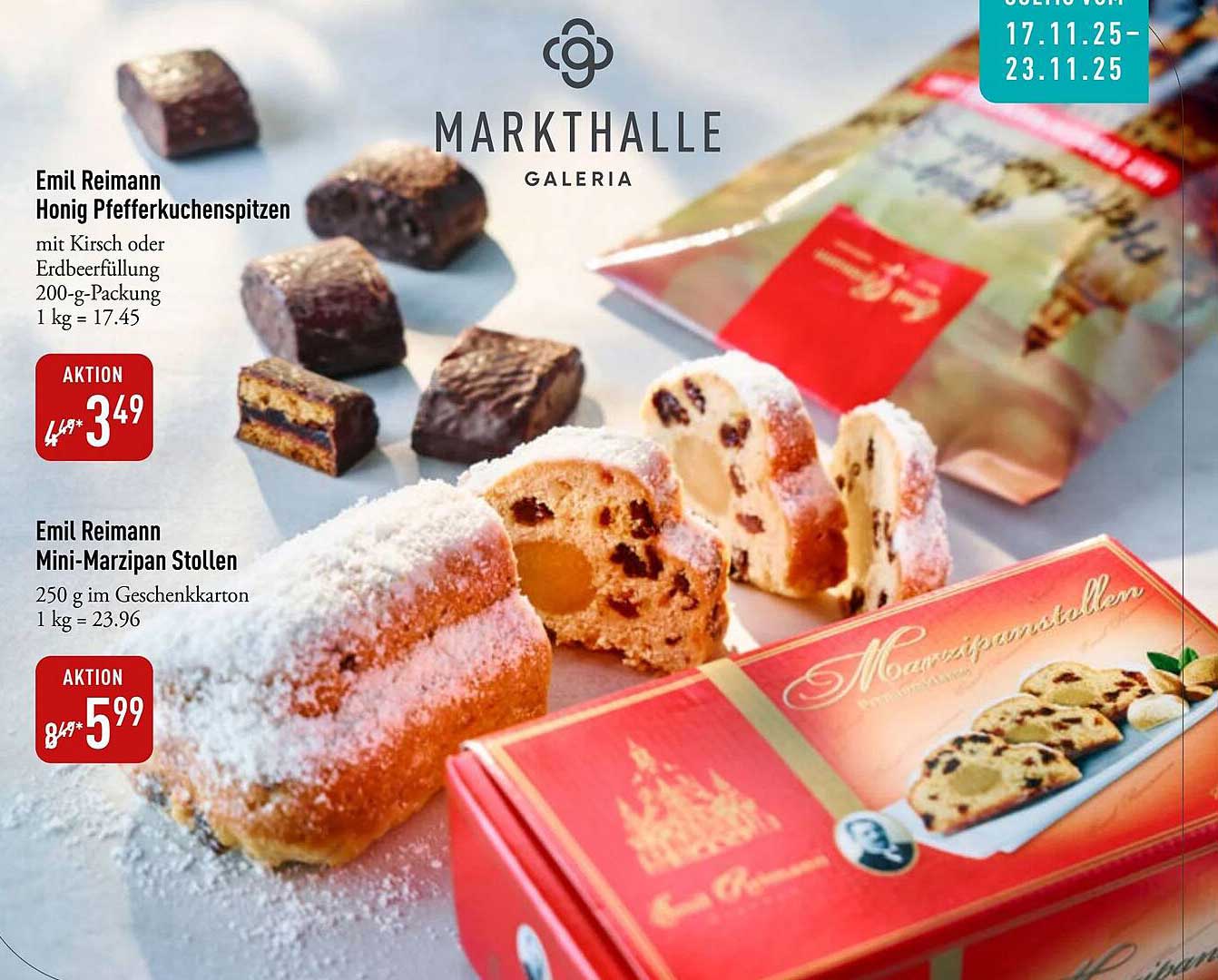 Emil Reimann Honig Pfefferkuchenspitzen und Mini-Marzipan Stollen