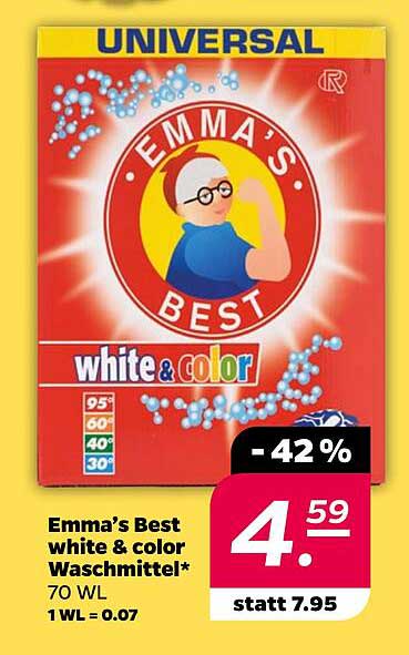 Emma's Best white & color Waschmittel* 70 WL