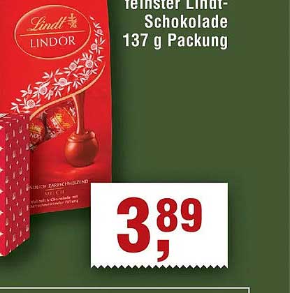 Feinster Lindt-Schokolade 137 g Packung