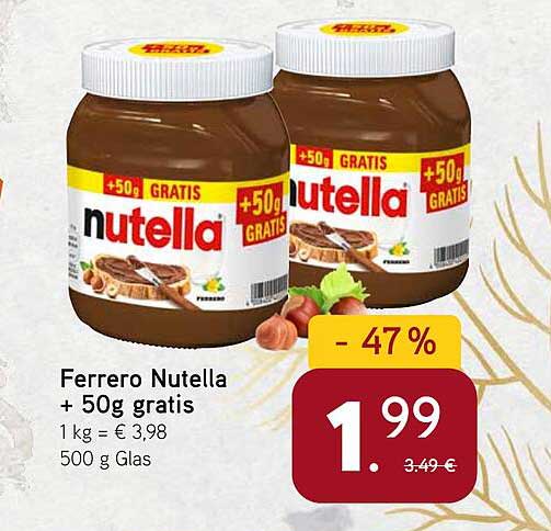 Ferrero Nutella + 50g gratis