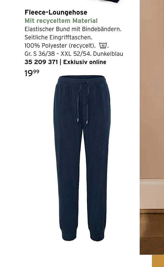 Fleece-Loungehose mit recyceltem Material