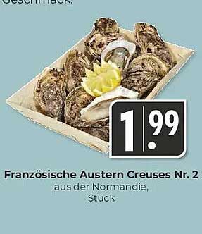 Französische Austern Creuses Nr. 2 aus der Normandie, Stück