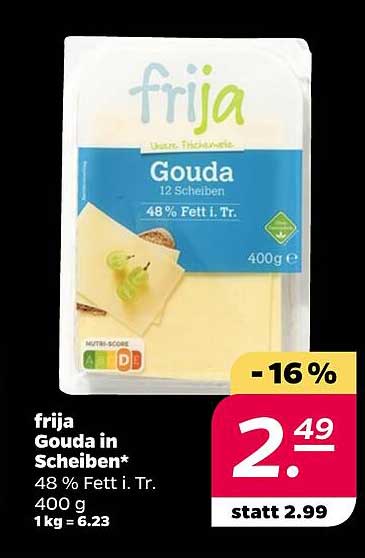 frija Gouda in Scheiben 400 g - 16 % Preisnachlass