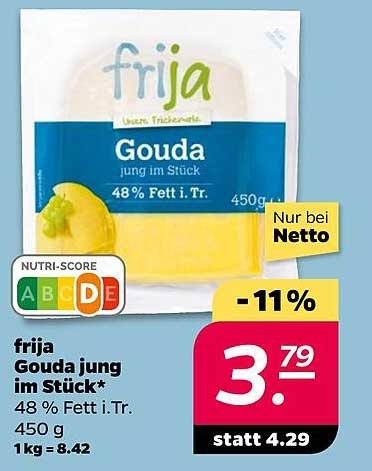 frija Gouda jung im Stück 450 g