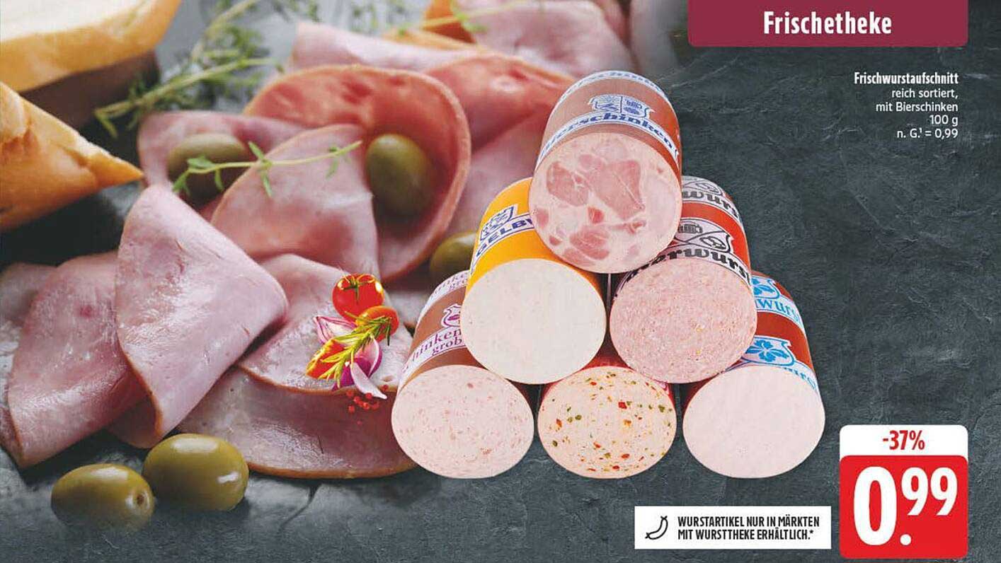 Frischwurstaufschnitt - reich sortiert, mit Bierschinken