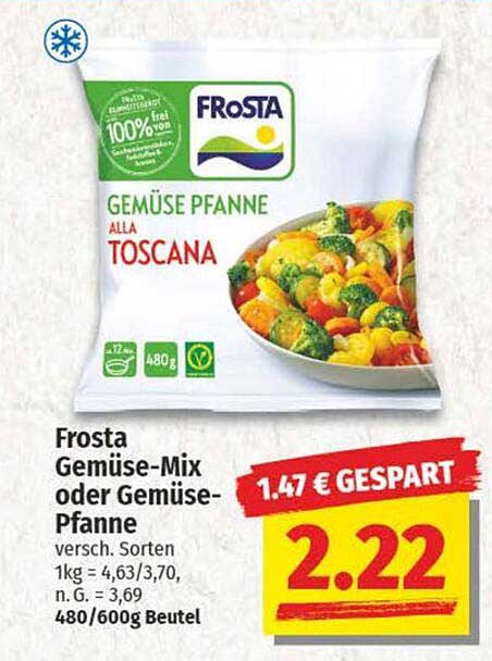 Frosta Gemüse-Mix oder Gemüse-Pfanne alla Toscana