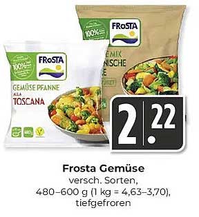 Frosta Gemüse verschiedene Sorten, 480-600 g, tiefgefroren