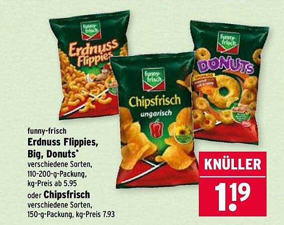 funny-frisch Erdnuss Flippies, Big, Donuts oder Chipsfrisch
