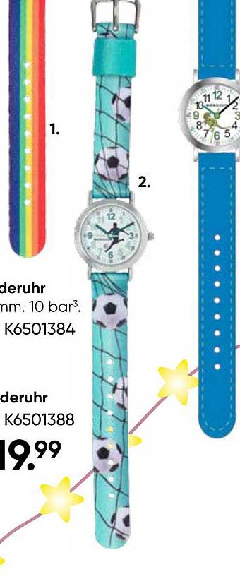 Fußball-Kinderuhr mit buntem Armband