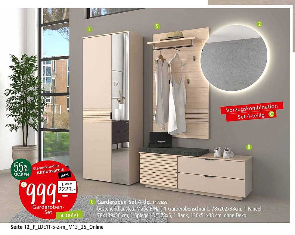 Garderooben-Set 4-teilig für nur 999,- €