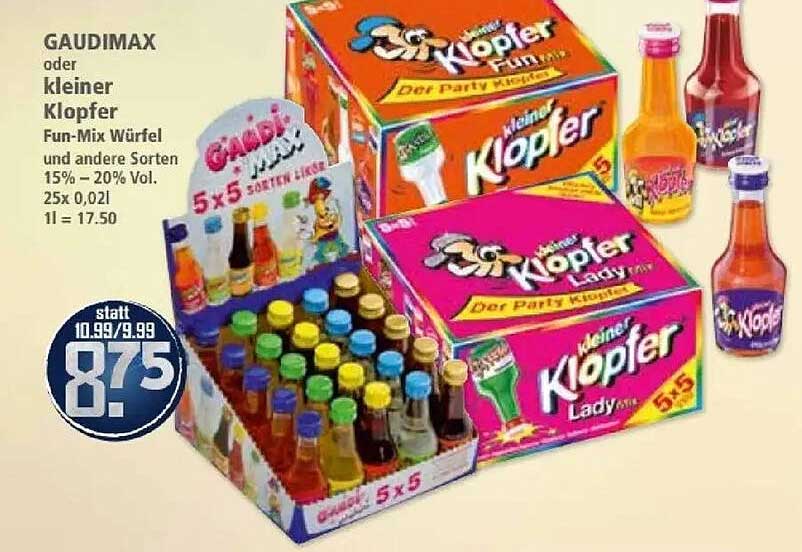 GAUDIMAX oder kleiner Klopfer Fun-Mix Würfel - Der Party Klopfer