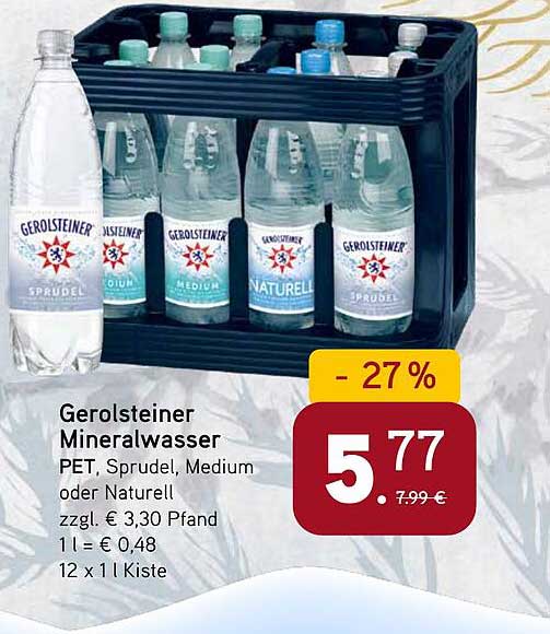 Gerolsteiner Mineralwasser PET, Sprudel, Medium oder Naturbelassen