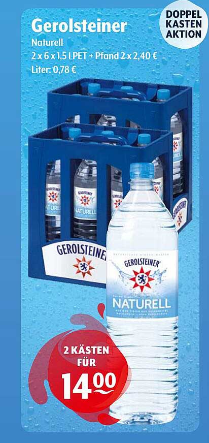 Gerolsteiner Naturell - 2 Kästen für 14,00 €