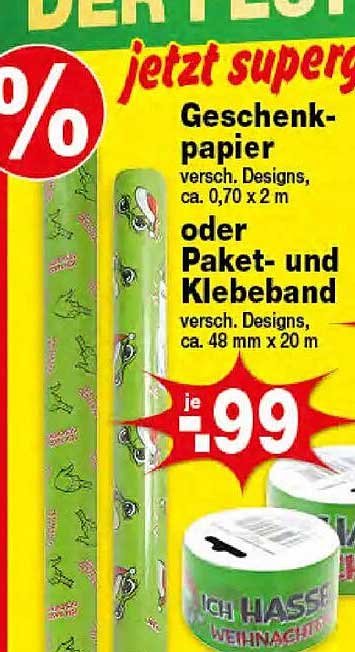 Geschenkpapier und Paket- und Klebeband