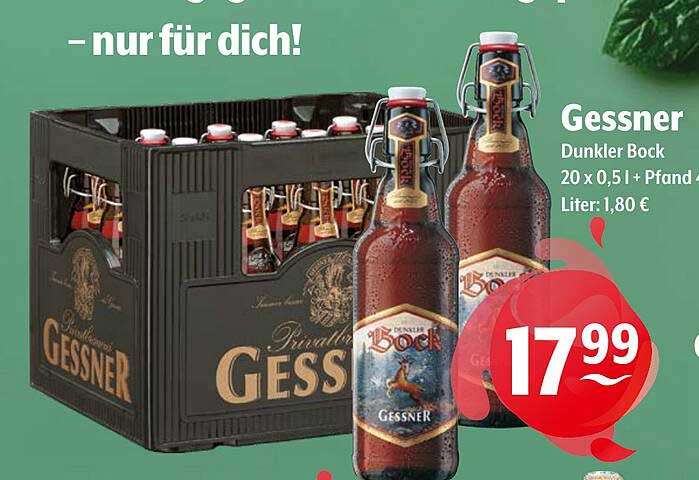 Gessner Dunkler Bock 20 x 0,5 l im Kasten