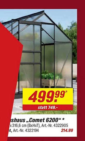 Gewächshaus „Comet 6200“