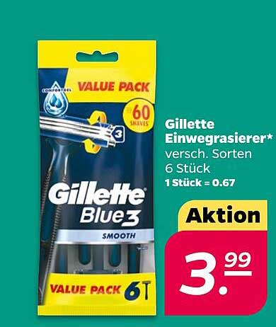 Gillette Einwegrasierer Blue3 - 6 Stück