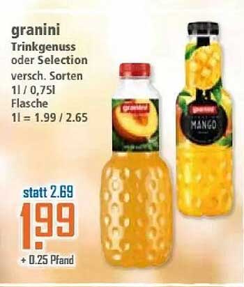 granini Trinkgenuss oder Selection, verschiedene Sorten 0,75l Flasche