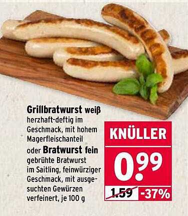 Grillbratwurst weiß herzhaft-deftig