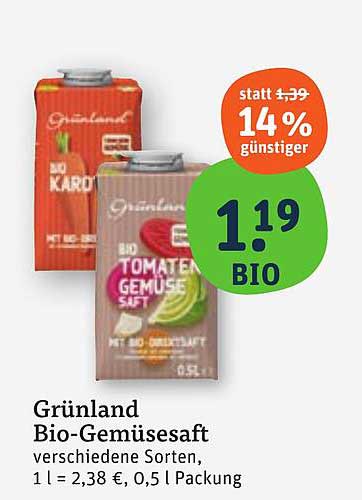 Grünland Bio-Gemüsesaft - verschiedene Sorten