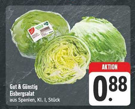 Gut & Günstig Eisbergsalat aus Spanien, Kl. I, Stück
