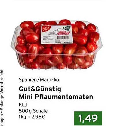 Gut & Günstig Mini Pflaumentomaten 500g