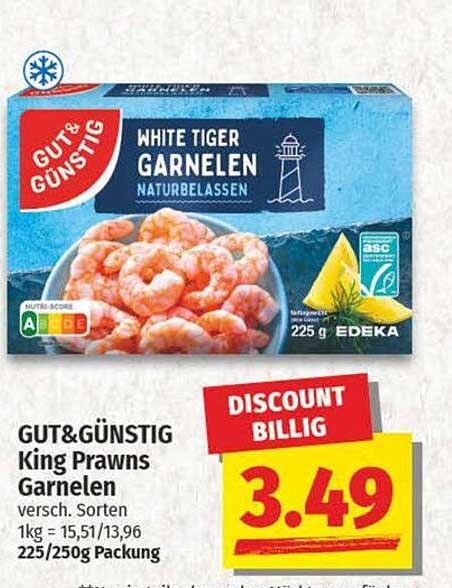 GUT& GÜNSTIG White Tiger Garnelen, 225 g