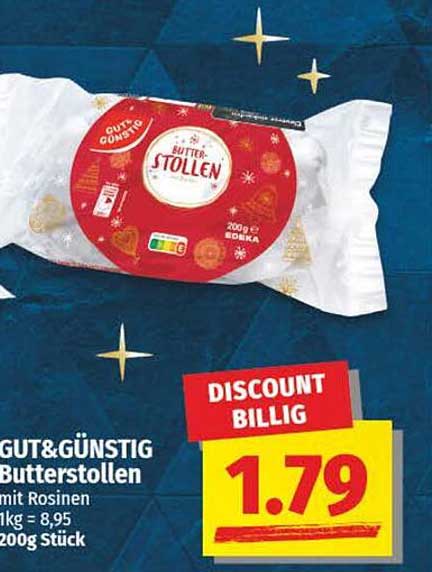 GUT&GÜNSTIG Butterstollen mit Rosinen 200g