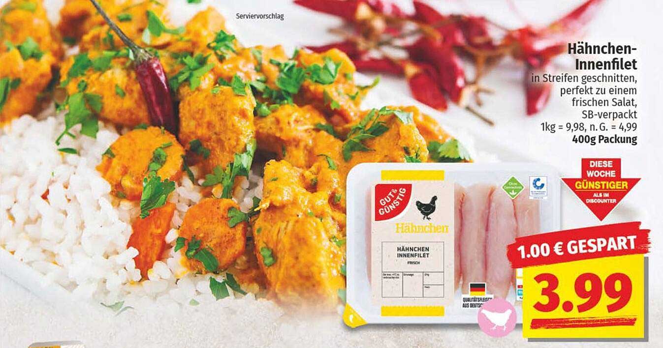 Hähnchen-Innenfilet 400g – frisch und aromatisch