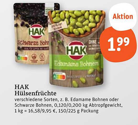 HAK Hülsenfrüchte – Edamame und Schwarze Bohnen zum attraktiven Preis